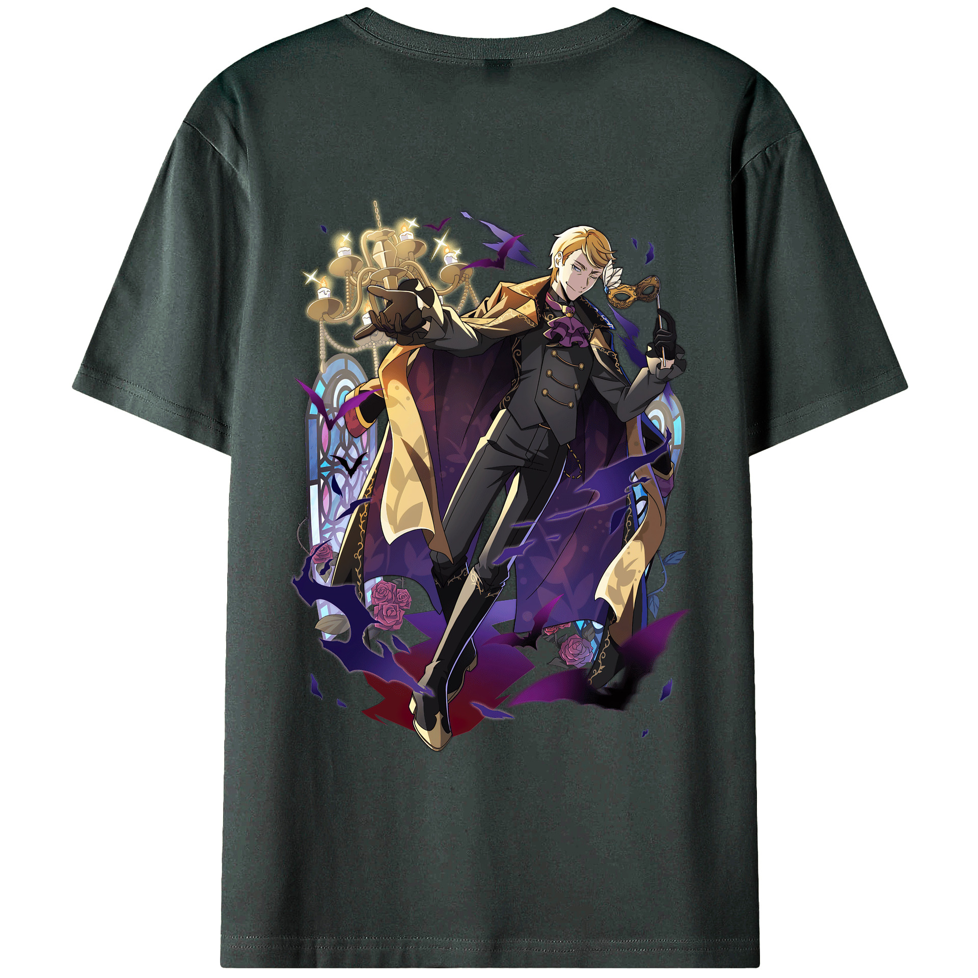 （画像用） 文豪ストレイドッグス Bungo Stray Dogs 綿100％ メンズ半袖Tシャツ（バックプリント） 通気性